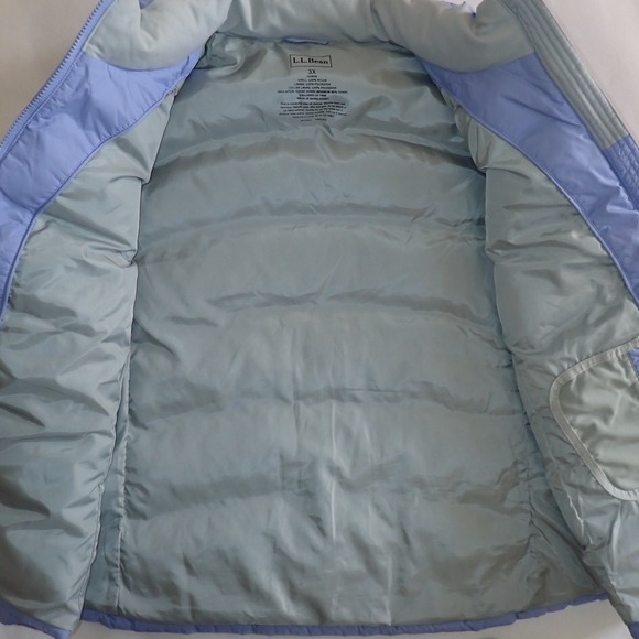 L.L. Bean Goose Down Puffer Vest Women 3X Blue Full Zip WARM outdoor Winter - Picture 7 of 8